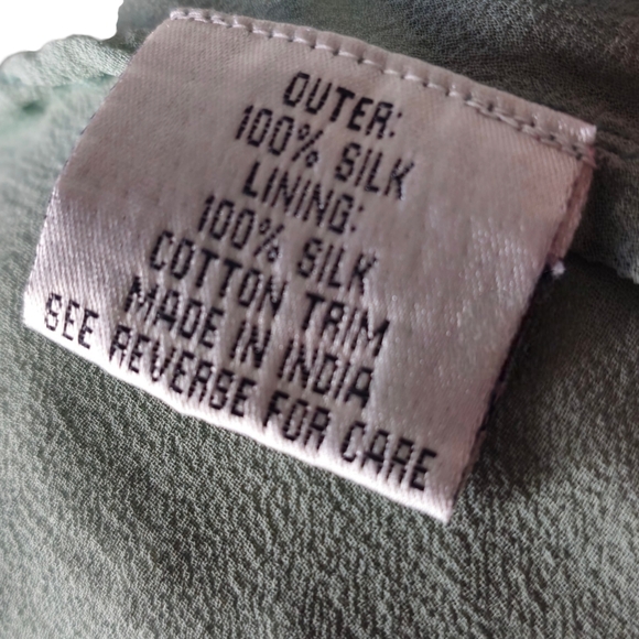 Bolongaro Trevor 100% Silk Sheer Sage Green Lolita Dress size Small - Picture 7 of 10